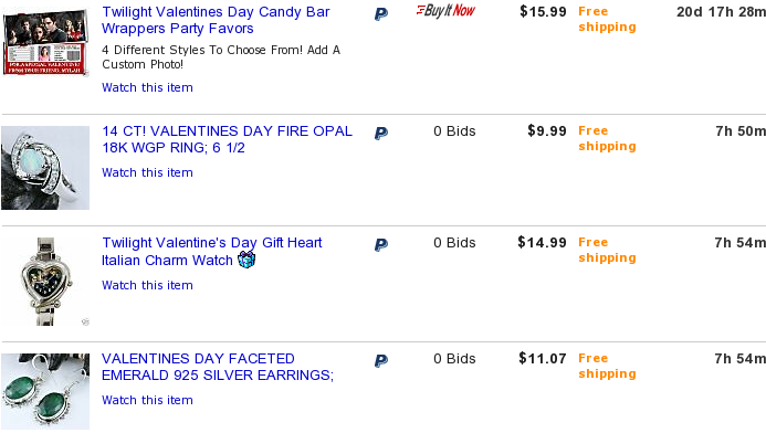 Negative Keyword Research on Ebay for Valentines Day Gifts