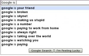 Google Suggestions for query Google is