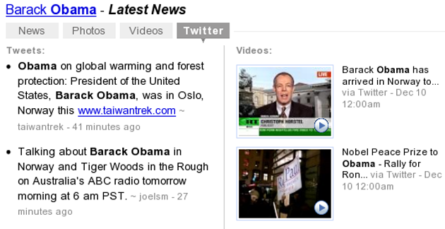 Yahoo Real Time Search Results for Obama
