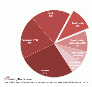 Social Media Share in Online Marketing Budget 2010 