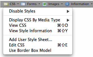 CSS Customization in Web developer Add-on for Firefox
