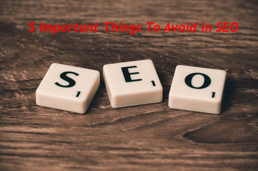 5 Important Things To Avoid in SEO